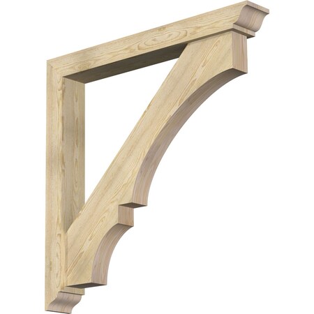 Ekena Millwork Balboa Traditional Rough Sawn Bracket w/ Offset Brace, Douglas Fir, 6"W x 46"D x 46"H BKT0604X46X46BOA01RDF